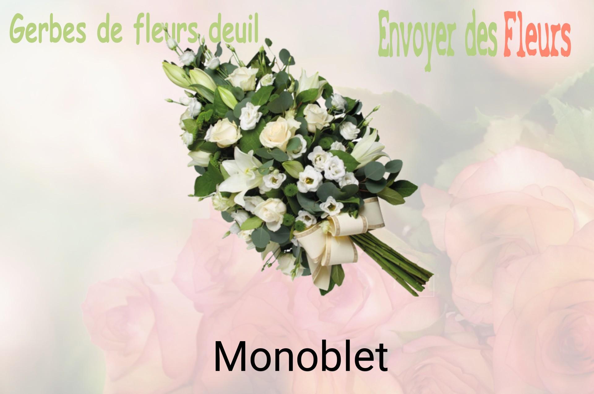 Gerbe de fleurs de deuil livrée à Monoblet